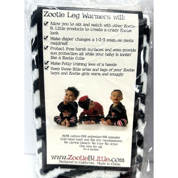 Zootie B. Little Leg Warmers Baby & Toddler Lot of 4 NEW Black White Red - Picture 8 of 8